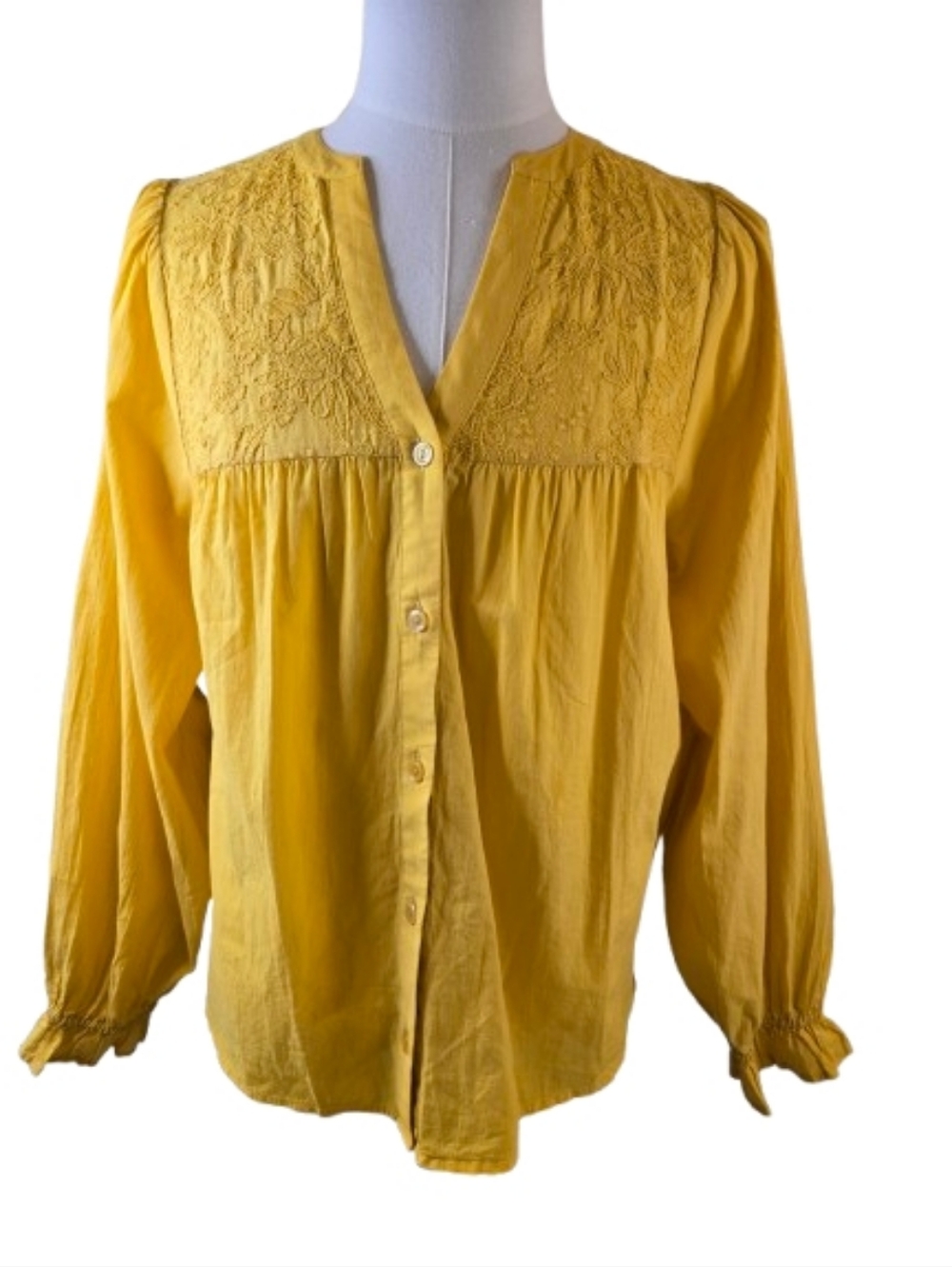 NWT UT Mustard Boho Embroidered Top Size XXL